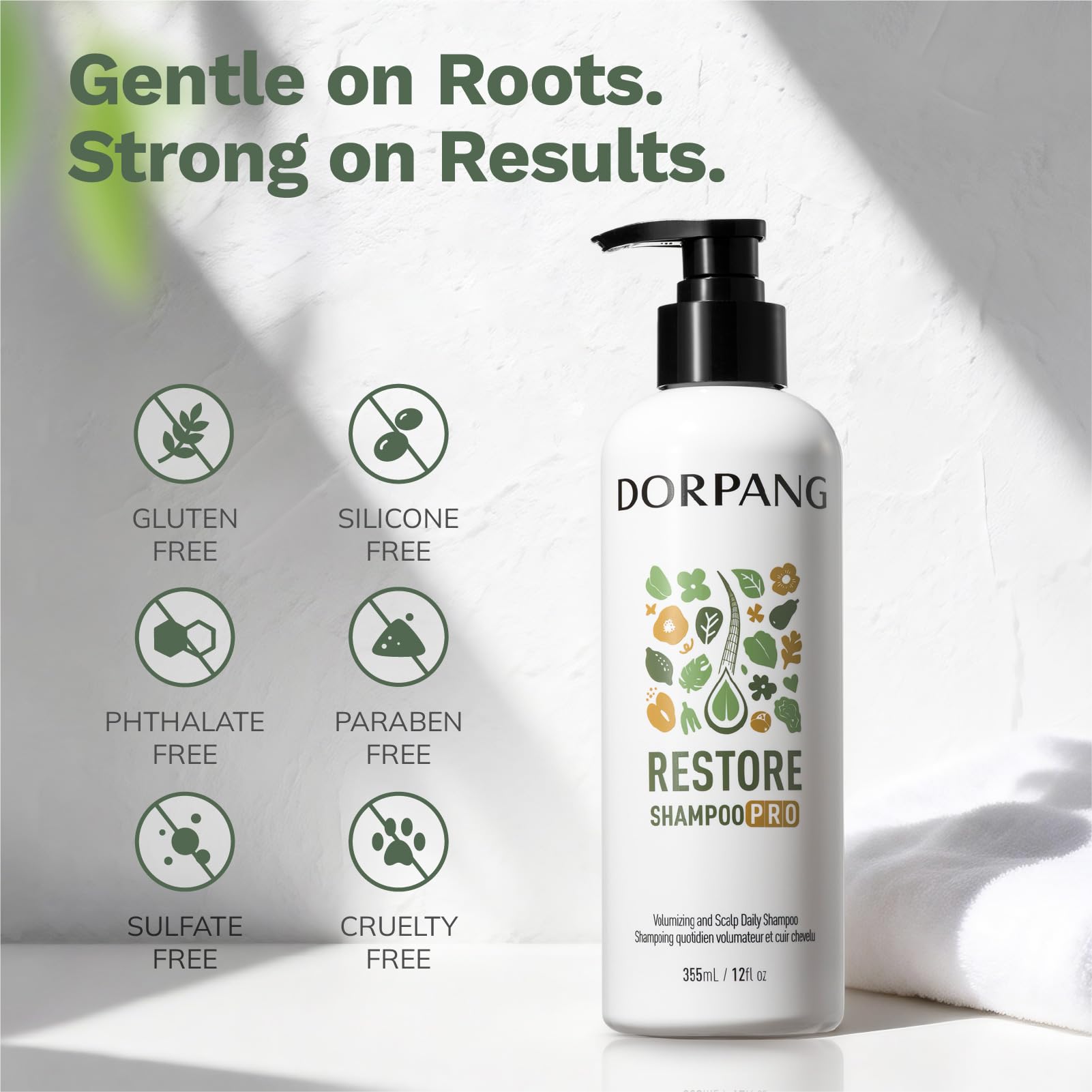 DORPANG Restore Shampoo for Thinning Hair – AnaGain™ Peptide Formula | Sulfate-Free 12oz