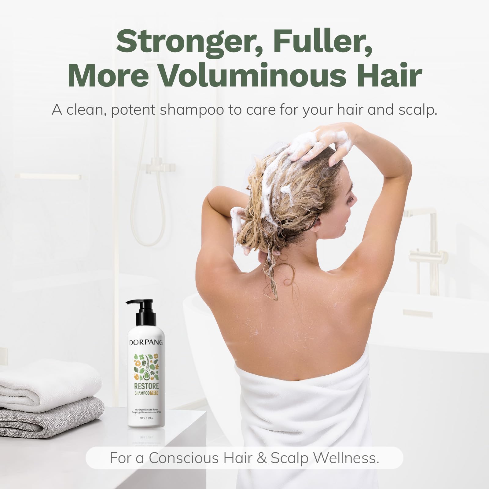 DORPANG Restore Shampoo for Thinning Hair – AnaGain™ Peptide Formula | Sulfate-Free 12oz