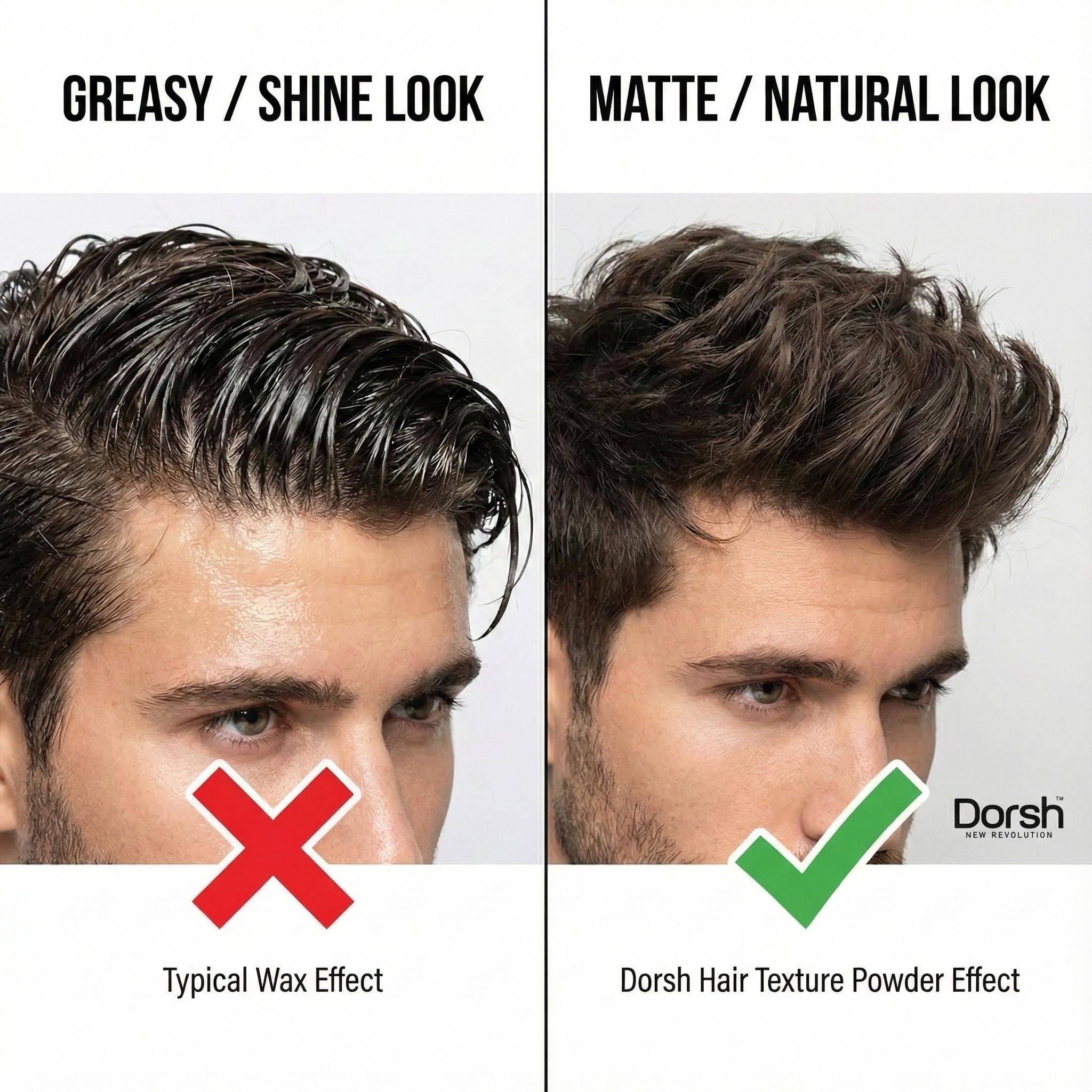 Dorsh Hair Texture Powder for Men – Strong Hold, Matte Finish, No Residue | 33% More Product