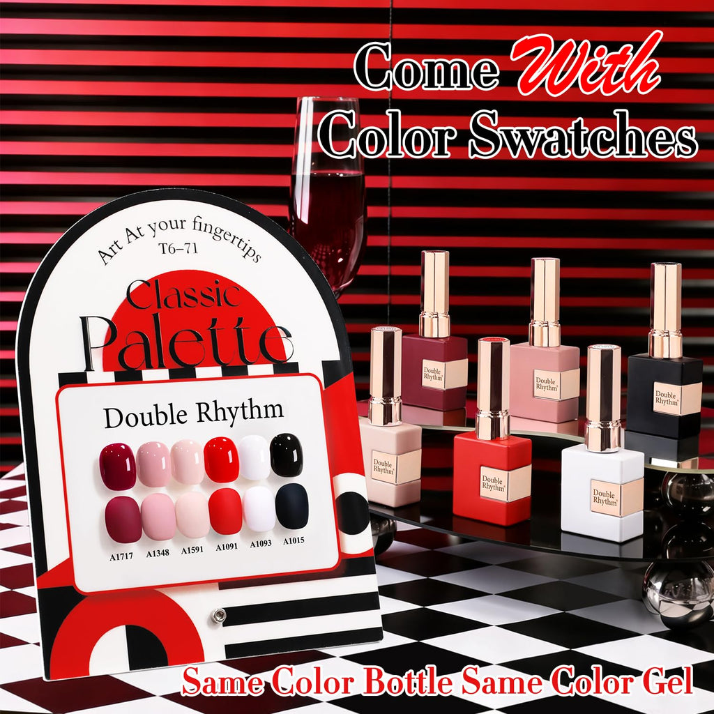 Double Rhythm 6 Pcs 15ml Gel Polish Set – Same Color, Soak Off, DIY Nail Kit