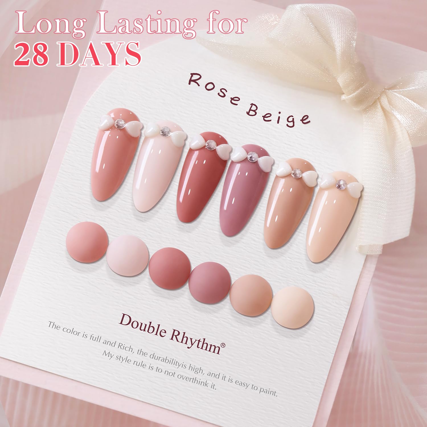 Double Rhythm 6 Pcs 15ml Gel Polish Set – Rose Beige Nude Cream
