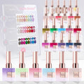 Double Rhythm 28Pcs 0.5oz Glass Cat Eye Gel Nail Polish Kit – All-Season Colors, Soak-Off, DIY Manicure