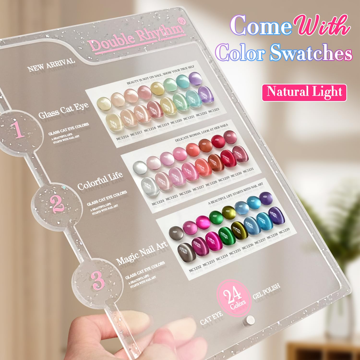 Double Rhythm 28Pcs 0.5oz Glass Cat Eye Gel Nail Polish Kit – All-Season Colors, Soak-Off, DIY Manicure