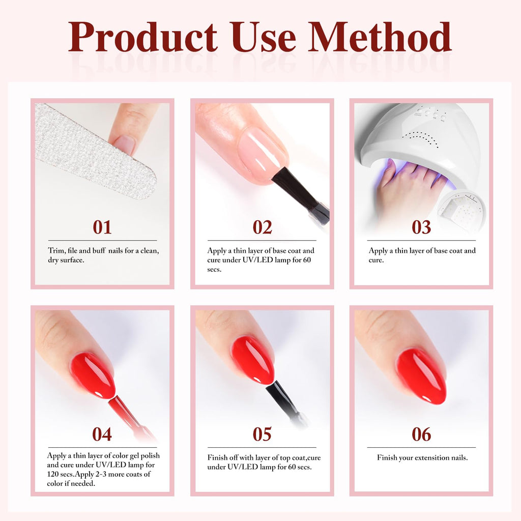 Double Rhythm Gel Nail Polish Set of 6 Colors – Nude & Milky Pastels Starter Kit for Home DIY