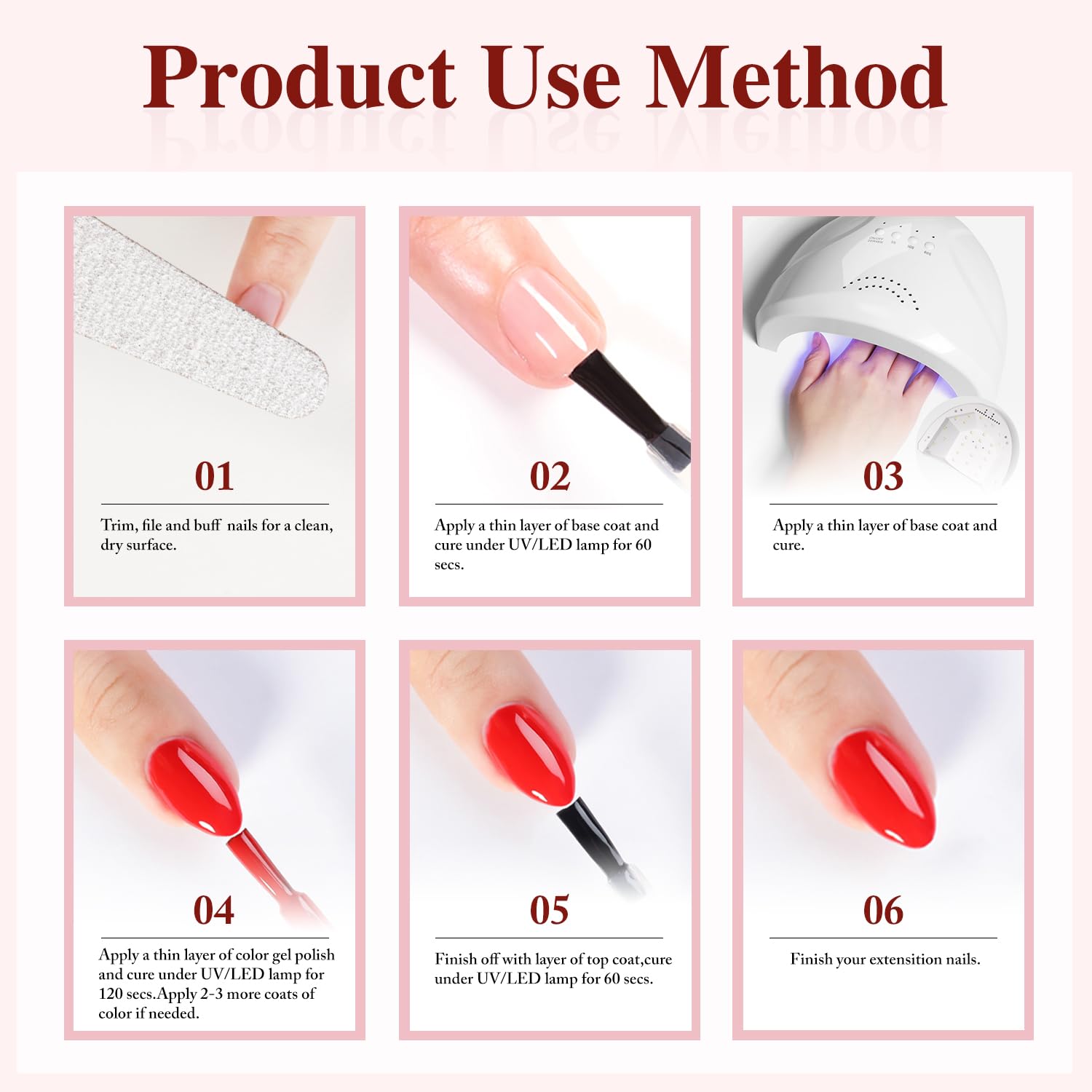 Double Rhythm Gel Nail Polish Set of 6 Colors – Nude & Milky Pastels Starter Kit for Home DIY