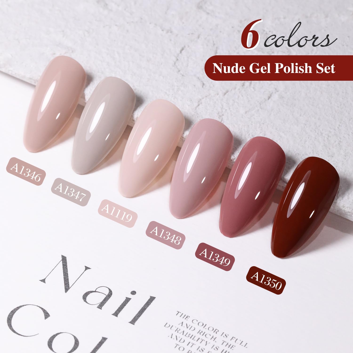 Double Rhythm Gel Nail Polish Set of 6 Colors – Nude & Milky Pastels Starter Kit for Home DIY