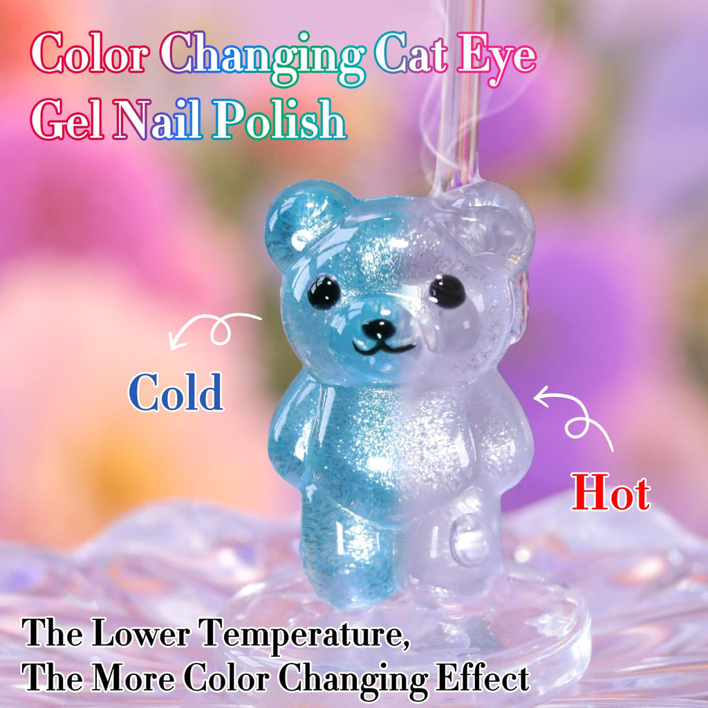 Double Rhythm Cat Eye Gel Nail Polish Set – 6-Piece Magnetic Shimmer (0.5 oz each) Color Changing T6-49