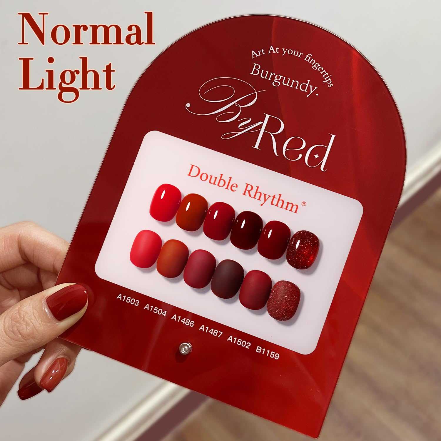 Double Rhythm 6 Pcs 15ml Gel Polish Set – Glitter Burgundy & Dark Cherry Red