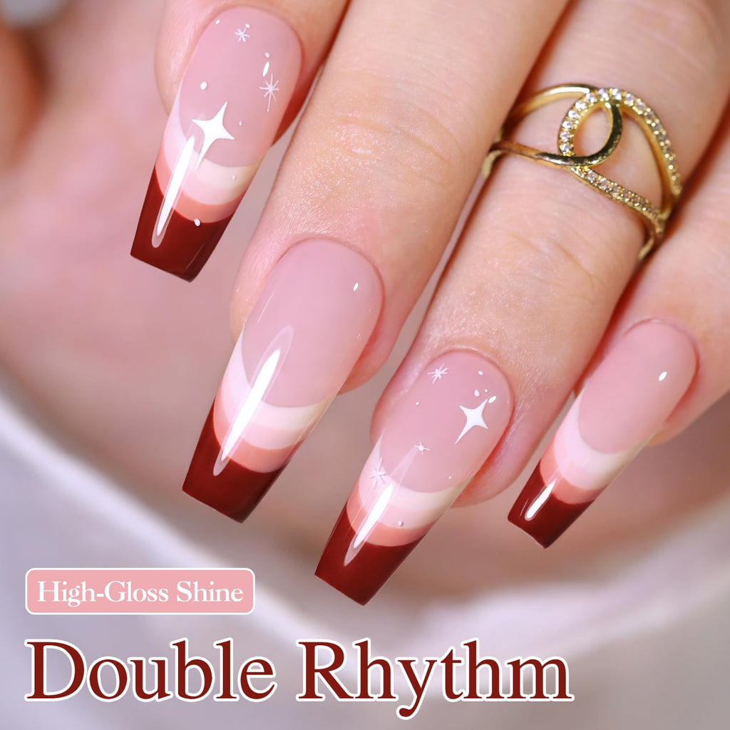 Double Rhythm Gel Nail Polish Set of 6 Colors – Nude & Milky Pastels Starter Kit for Home DIY