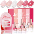 Double Rhythm 6 Pcs Gel Polish Set 15ml – Milky White, Jelly Pink, Nude, Peach, T6-24 | Soak-Off Gel Nail Kit
