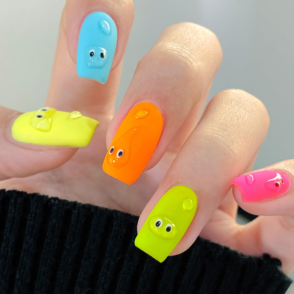 Double Rhythm Neon Gel Nail Polish Set – 6 Color DIY Nail Kit (Pink, Blue, Green, Yellow, Purple, Orange)