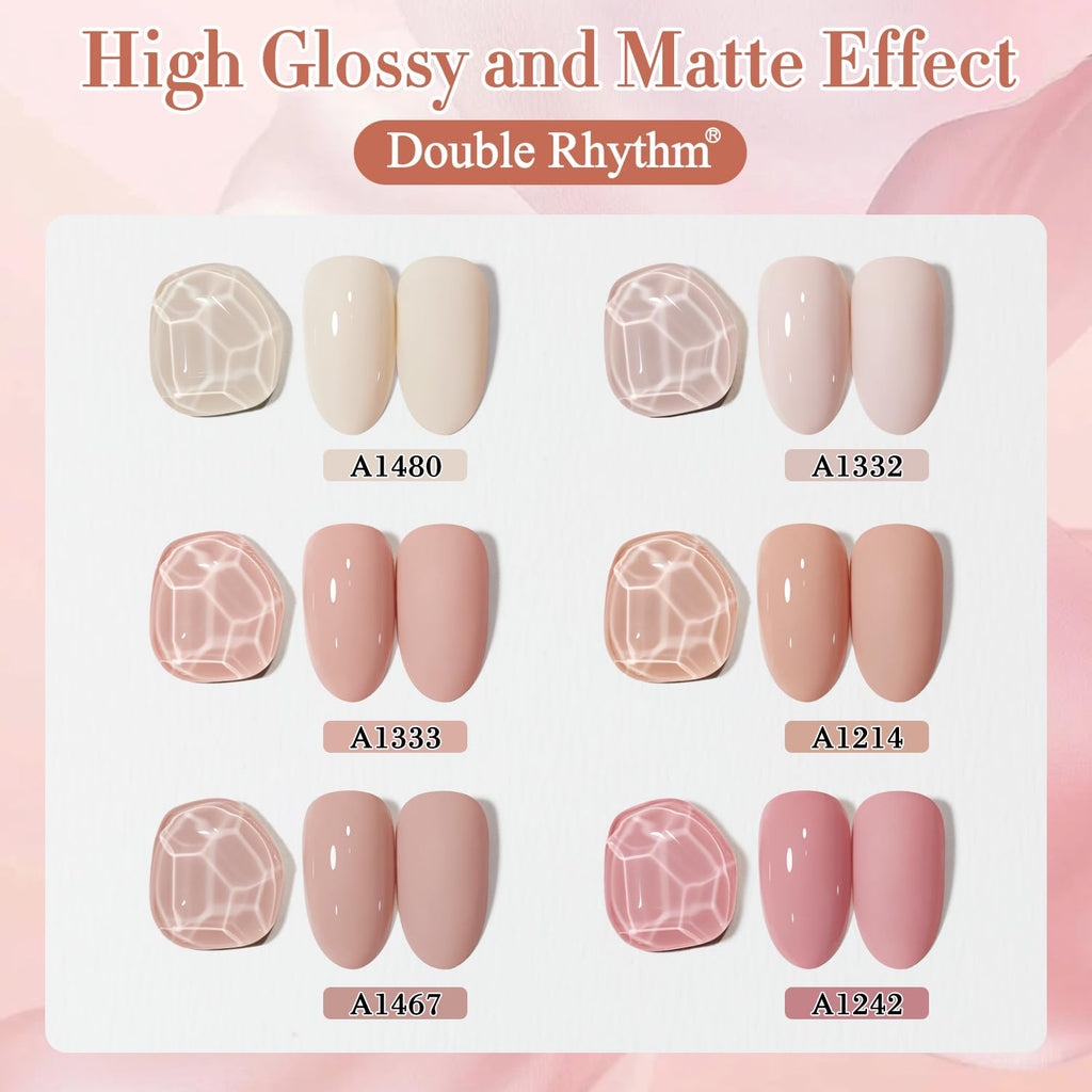Double Rhythm 6 Pcs 15ml Gel Polish Set – Same Color, Same Bottle, Soak-Off