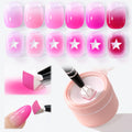 Double Rhythm Painting Gel Polish Set – 6 Colors, 100 Sponges, Grabbing Pen (Pink Rose Purple T6-67)