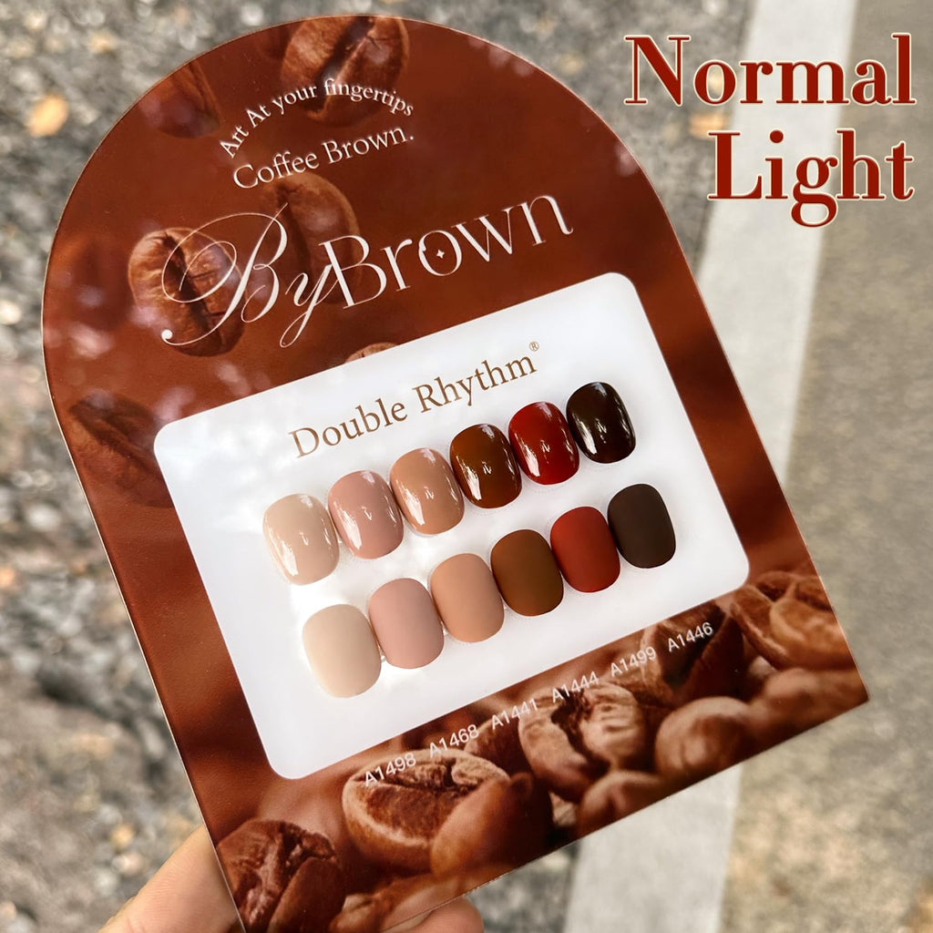 Double Rhythm 6 Pcs Gel Polish Set – 15ml, Soak Off, Same Color For Home Manicure (Coffee Brown to Pink)