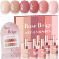 Double Rhythm 6 Pcs 15ml Gel Polish Set – Rose Beige Nude Cream