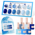 Double Rhythm 6 Pcs 15ml Gel Polish Set in Pale Dark Midnight Blue | Soak-Off Gel Polish Kit for DIY Manicure