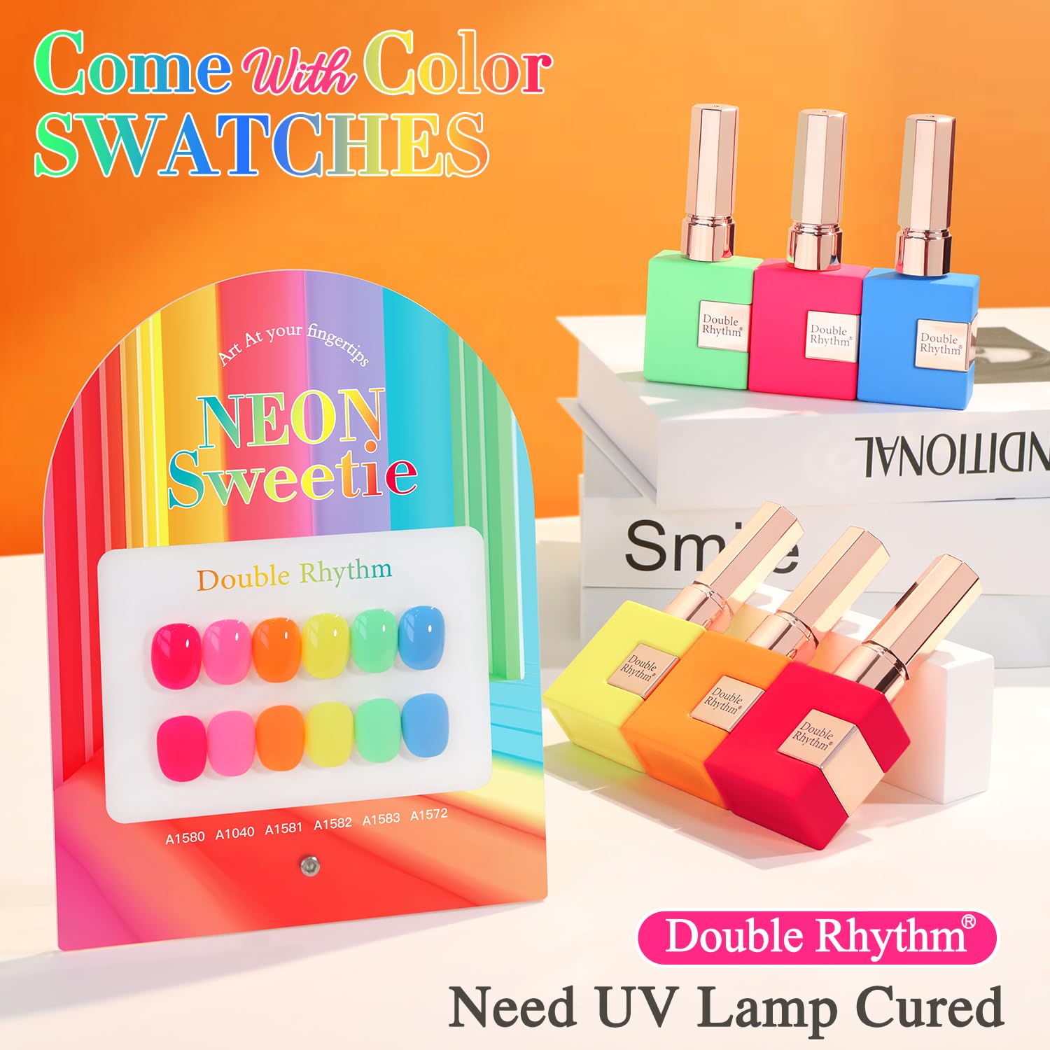 Double Rhythm 6 Pcs Gel Polish Set, 15ml Each – Pastel Colors, Soak-Off, DIY Nail Art Kit