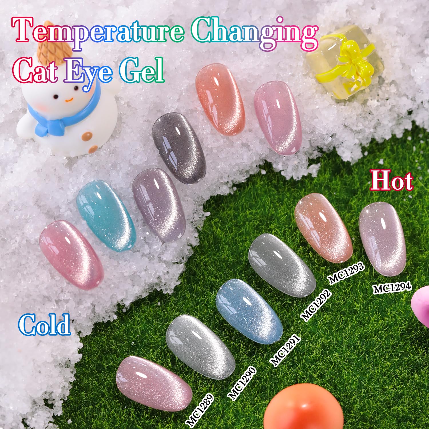 Double Rhythm Cat Eye Gel Nail Polish Set – 6-Piece Magnetic Shimmer (0.5 oz each) Color Changing T6-49