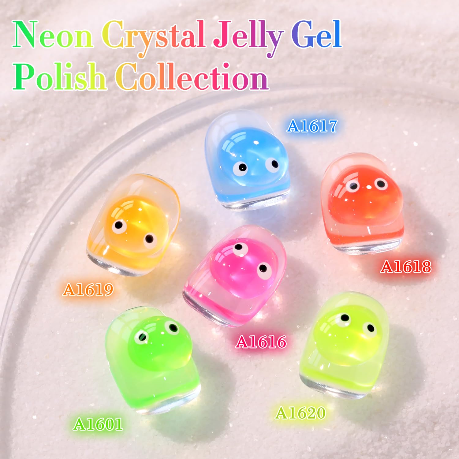 Double Rhythm Gel Polish Set – 6x15ml Jelly Neon Colors for DIY Nail Art