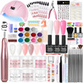 DouborQ Acrylic Nail Kit for Beginners | Drill, Lamp, 6 Powders & 3 Gel Polishes – Home DIY