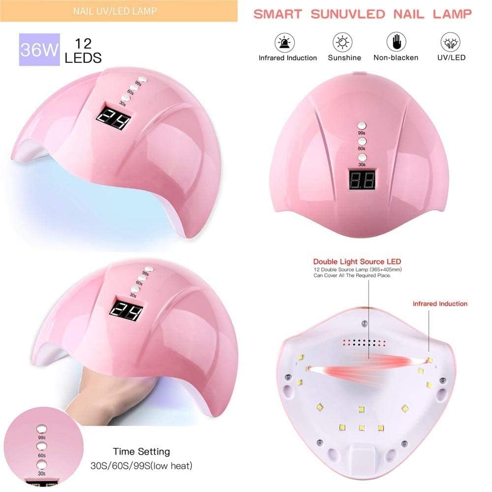 DouborQ Acrylic Nail Kit for Beginners | Drill, Lamp, 6 Powders & 3 Gel Polishes – Home DIY