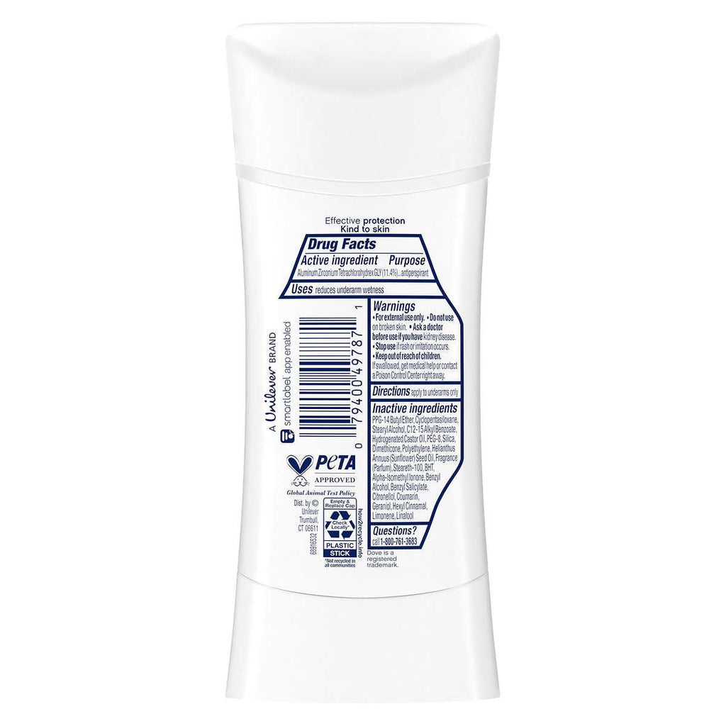 Dove Advanced Care Invisible+ Antiperspirant Stick – Cucumber & Cactus Water | 2.6 oz, 4 ct