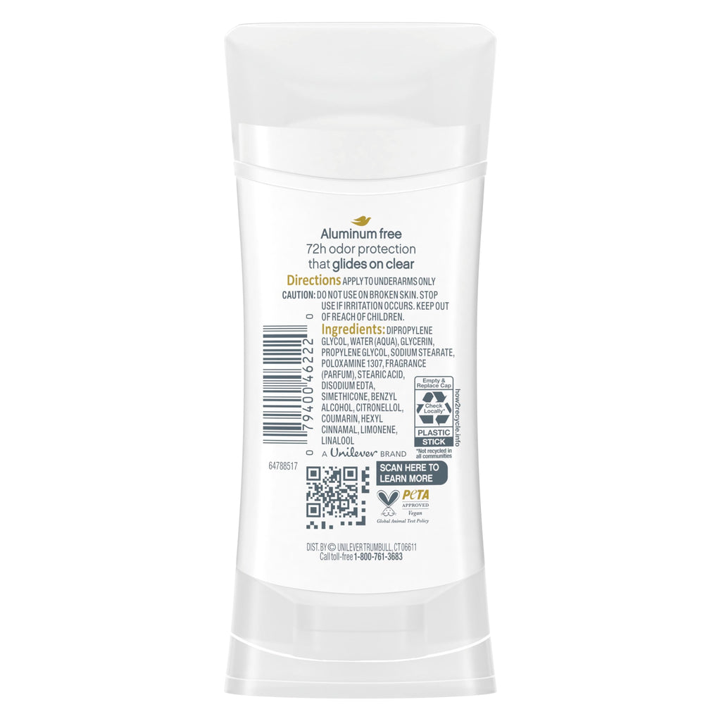 Dove Aluminum Free Deodorant for Women 4 Count Pomegranate and Lemon Verbena 72 hour odor protection 2.6 oz