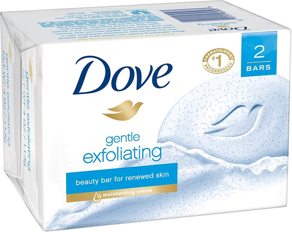 Dove Beauty Bar Soap – Gentle Exfoliating, 6 Bars (4 oz each) Pack of 3