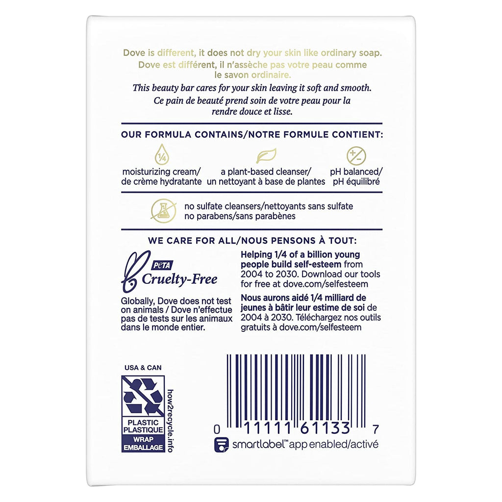 Dove Beauty Bar White 4 oz – 2 Bars (Pack of 5) | Gentle Daily Cleanse