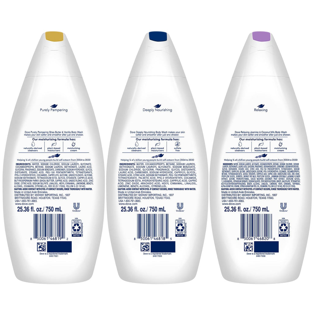 Shop Dove Body Wash Variety 3-Pack – Pampering, Deeply Nourishing, 25.3 oz Each