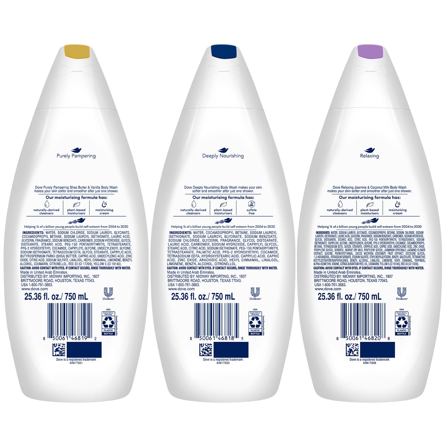 Shop Dove Body Wash Variety 3-Pack – Pampering, Deeply Nourishing, 25.3 oz Each