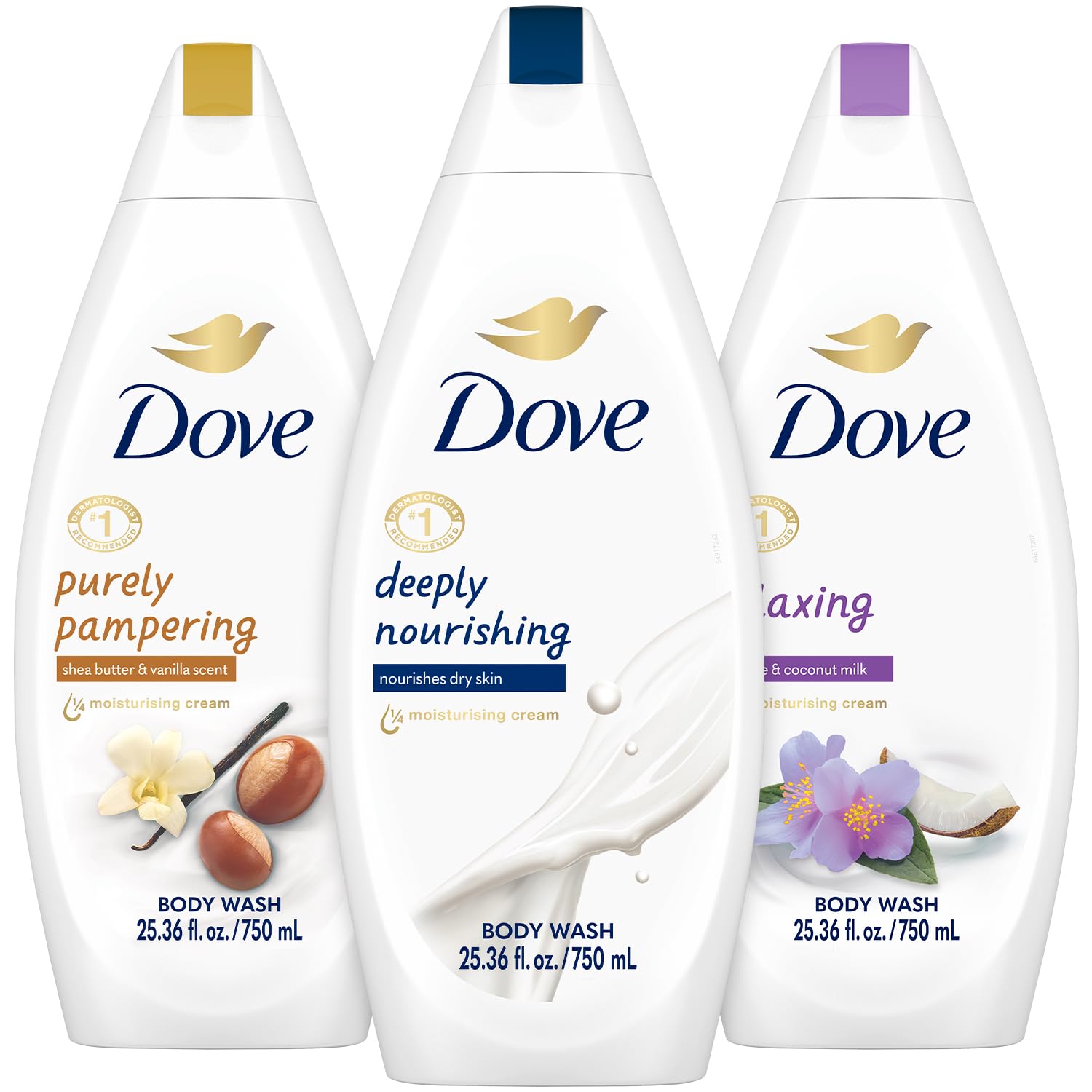 Shop Dove Body Wash Variety 3-Pack – Pampering, Deeply Nourishing, 25.3 oz Each