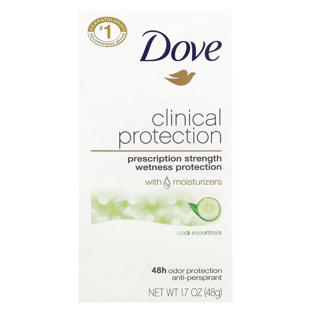 Dove Clinical Protection Anti-Perspirant Deodorant Solid, Cool Essentials, 1.7 oz – Pack of 6