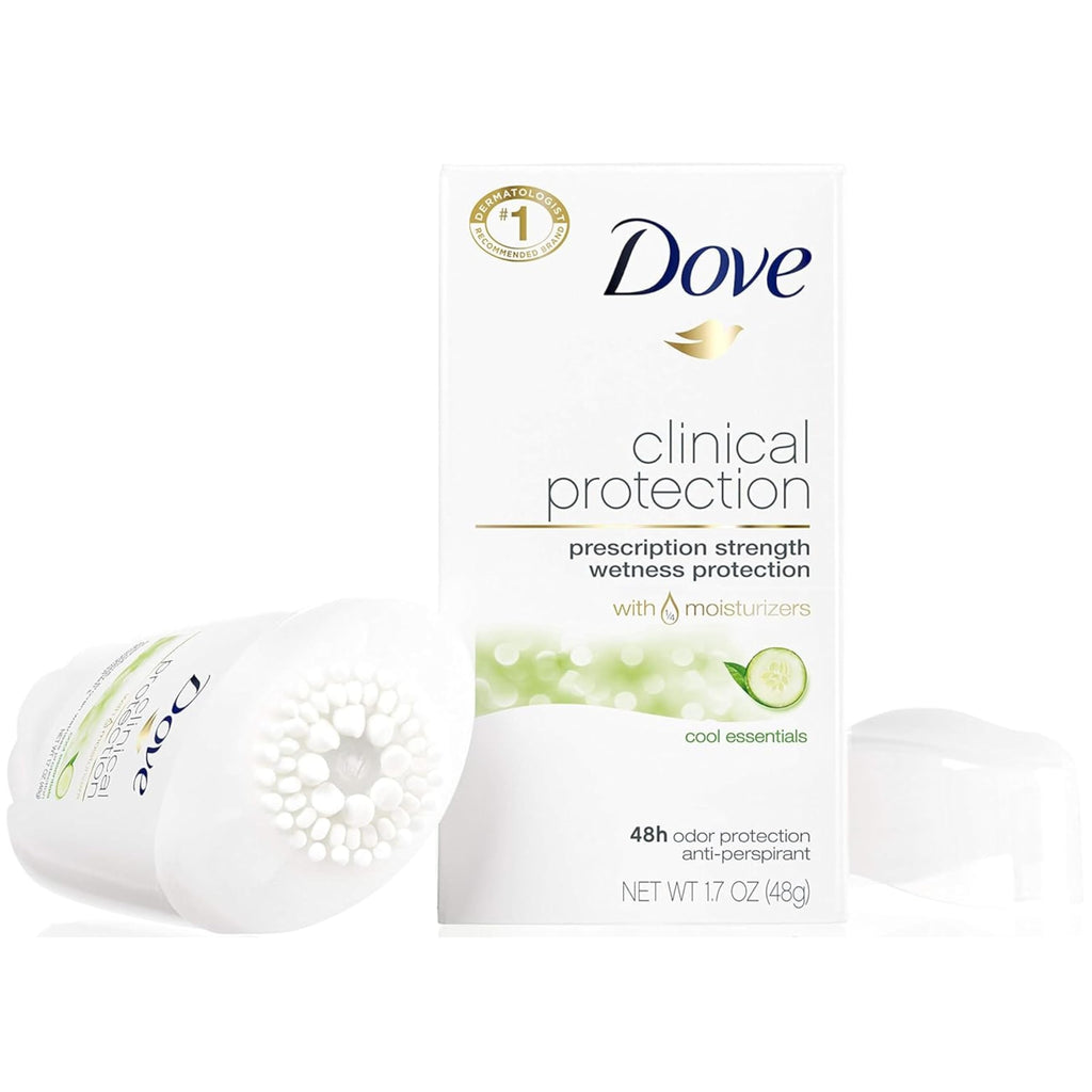 Dove Clinical Protection Anti-Perspirant Deodorant Solid, Cool Essentials, 1.7 oz – Pack of 6