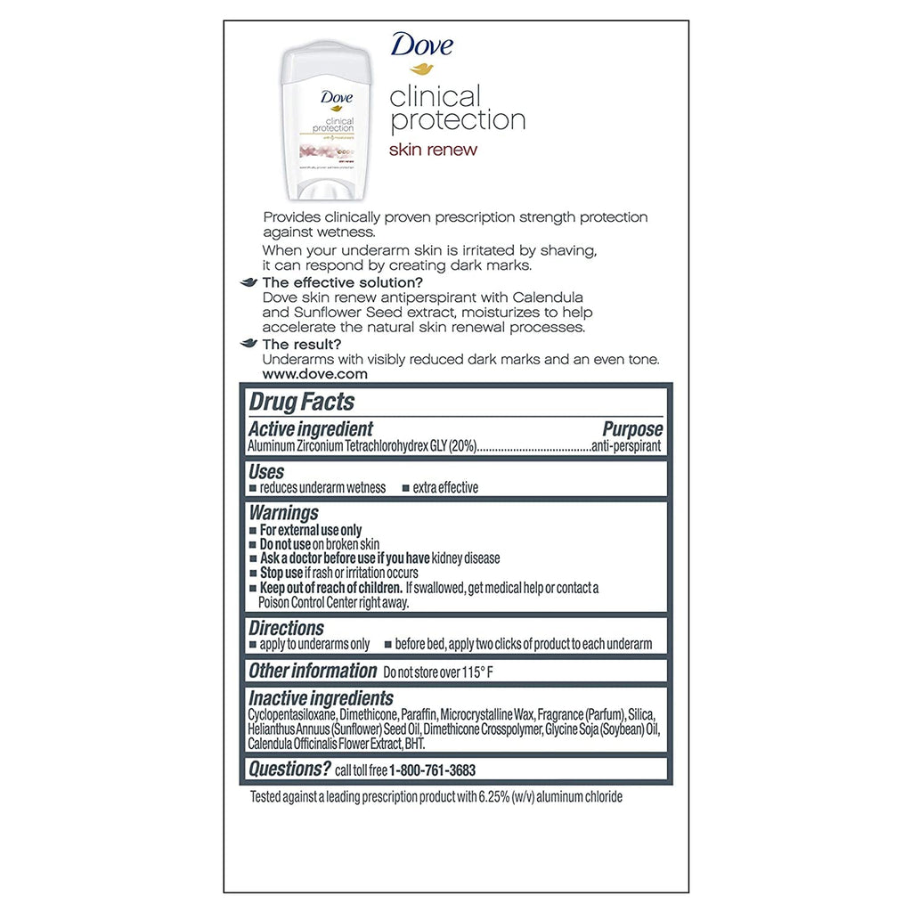 Dove Clinical Protection Skin Renew Antiperspirant & Deodorant – 1.7 oz (Pack of 3)