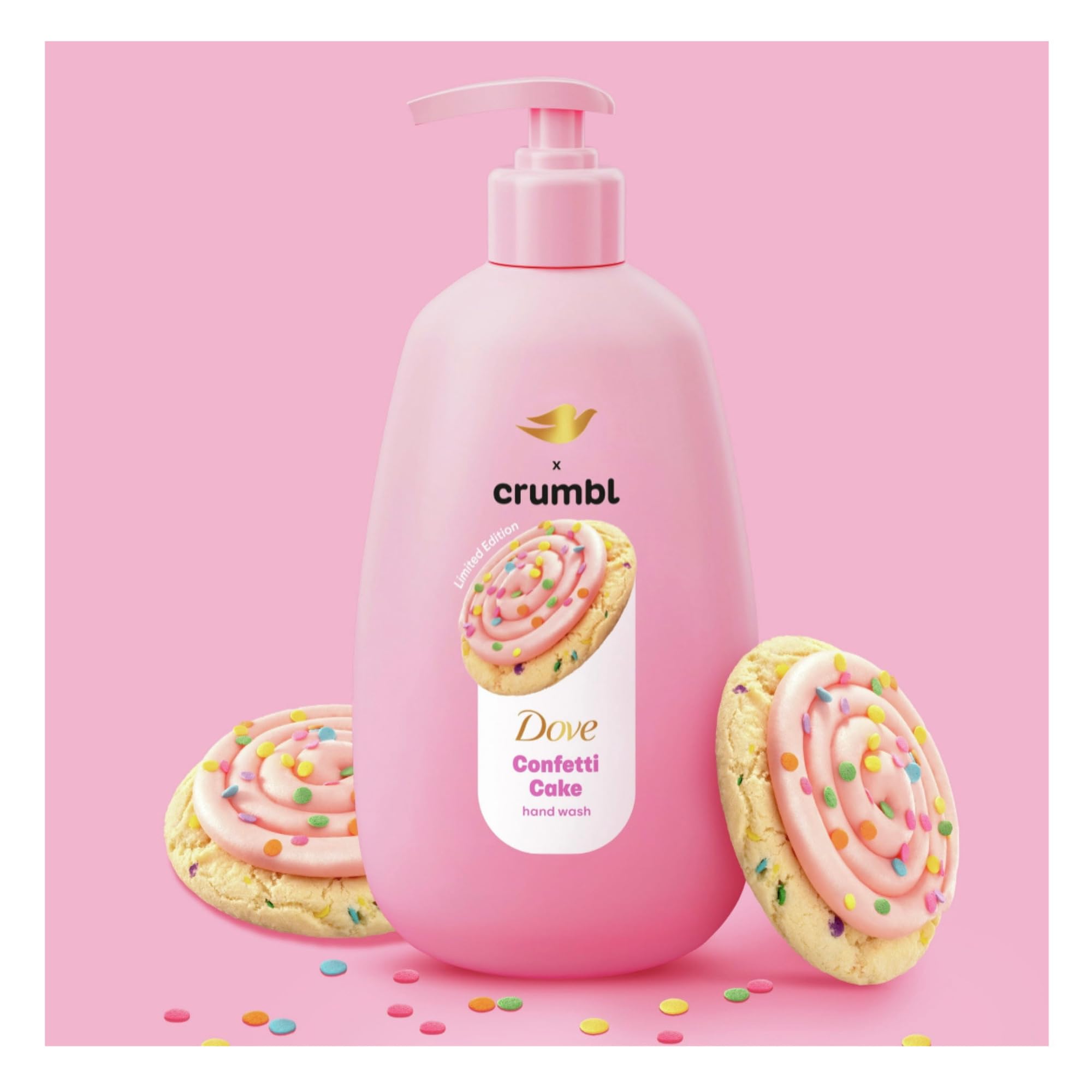Dove X Crumbl Confetti Cake Moisturizing Hand Wash | 2-Pack, 12 oz with Pump | Limited Edition