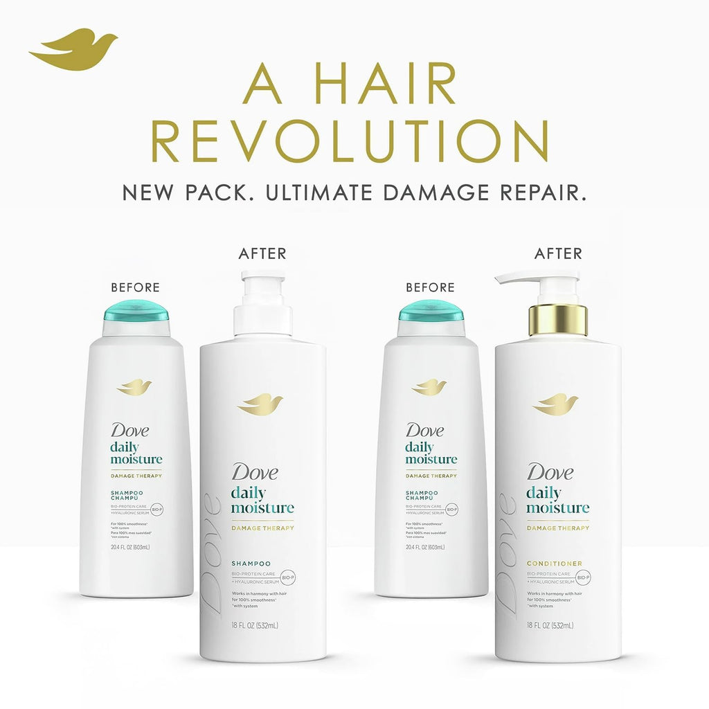 Dove Daily Moisture Shampoo & Conditioner Set + Deep Moisture Body Wash — Deep Hydration (3-Piece)