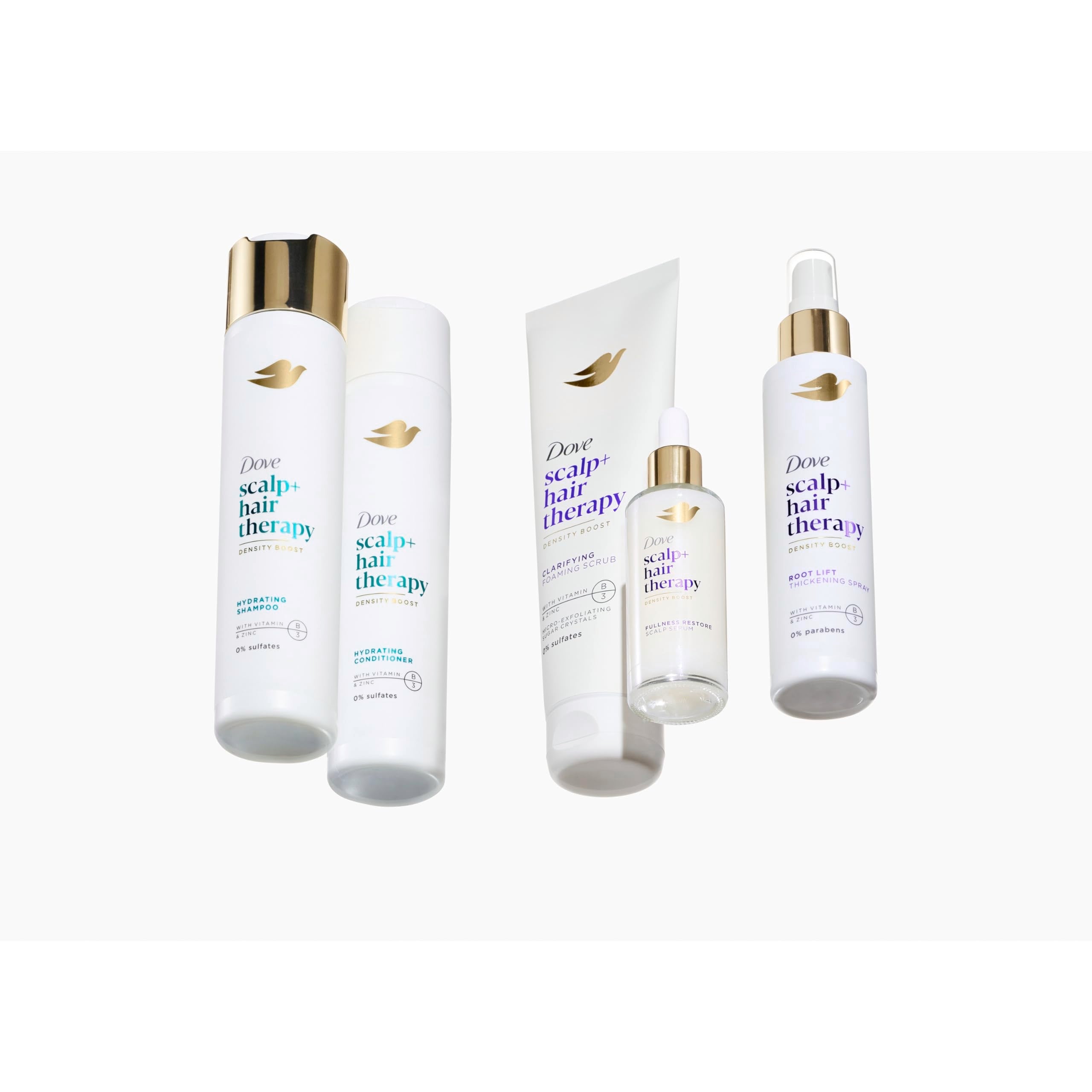 Dove Density Boost Root Lift Thickening Spray – Fuller Hair, Scalp Therapy, 0% Sulfates, 5 oz