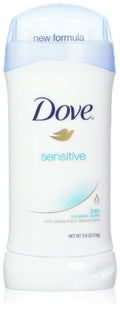 Dove Invisible Solid Deodorant for Sensitive Skin – 24H Protection, 6 x 2.6 oz (76 ml)
