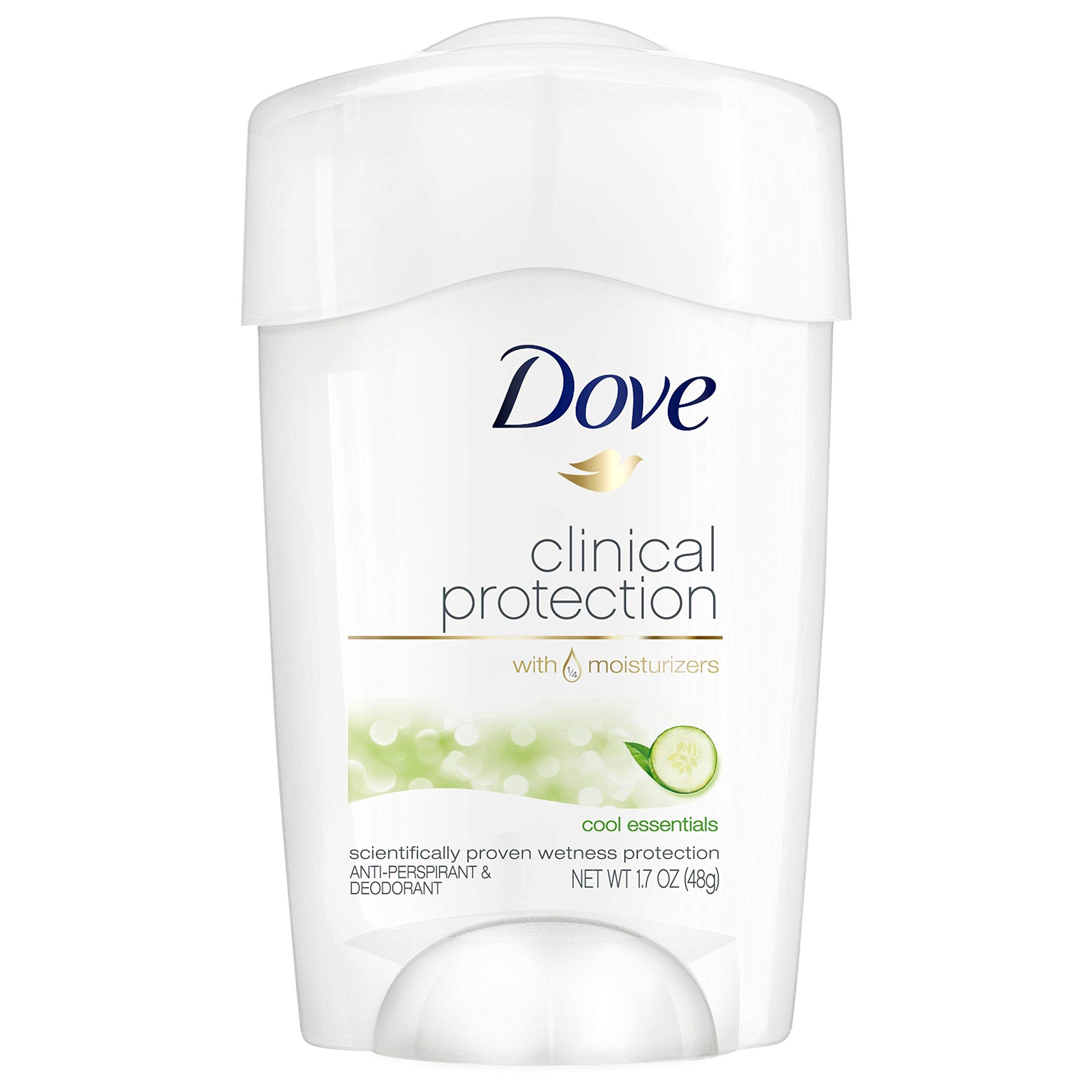 Dove Deodorant for Women – Clinical Protection, Cool Essentials 4-Pack (1.7 oz each)