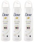 Dove Antiperspirant Dry Spray Invisible - Clear Finish, 3.8 oz per Can, Pack of 3