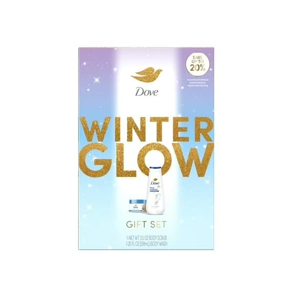Dove Limited Edition Glow Gift Set: Deep Moisture Body Wash & Macadamia Scrub (2 Count)