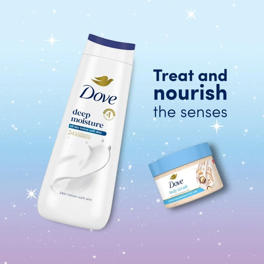 Dove Limited Edition Glow Gift Set: Deep Moisture Body Wash & Macadamia Scrub (2 Count)