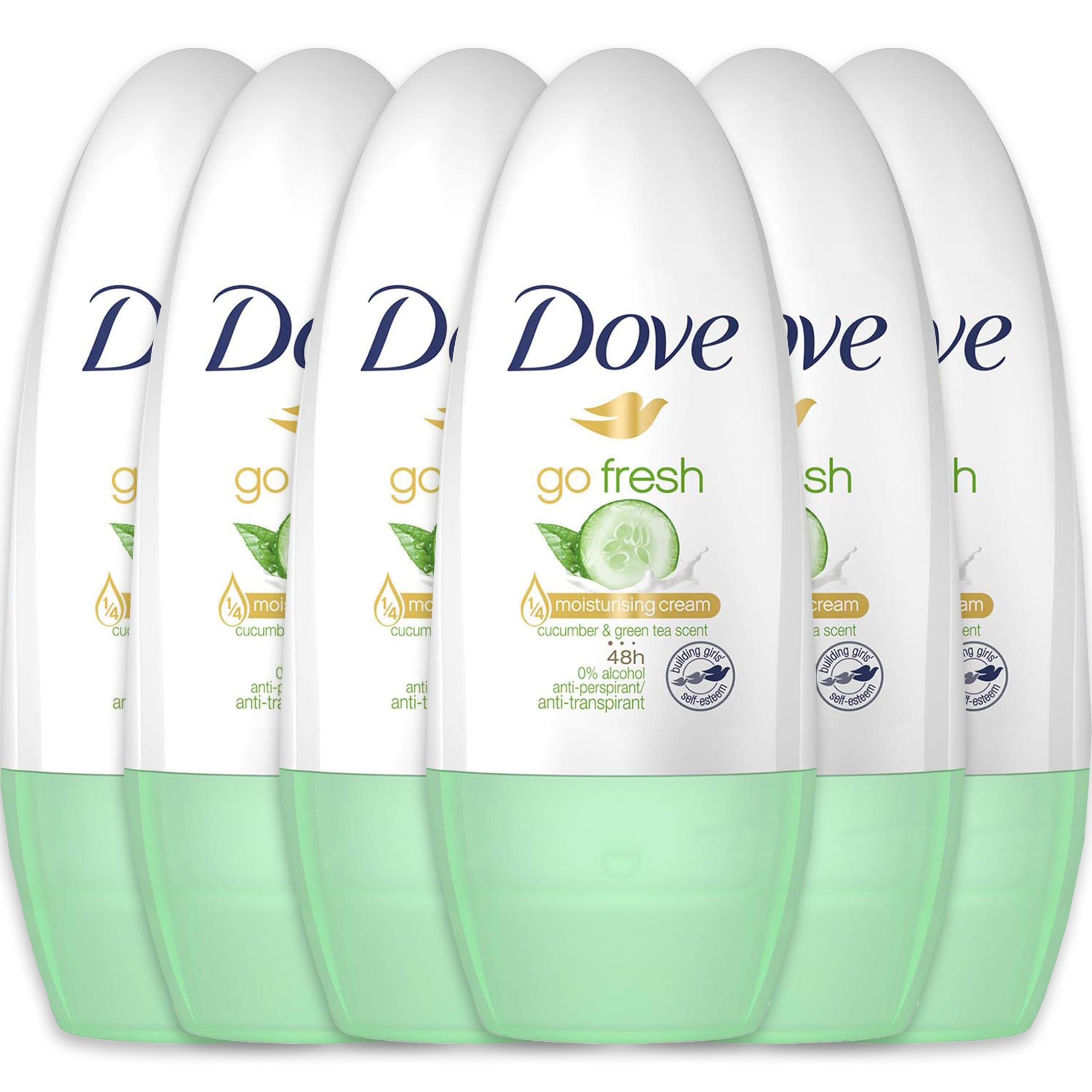 Dove Go Fresh Cucumber & Green Tea Roll-On Deodorant – 6-Pack, TSA Approved 1.4 oz