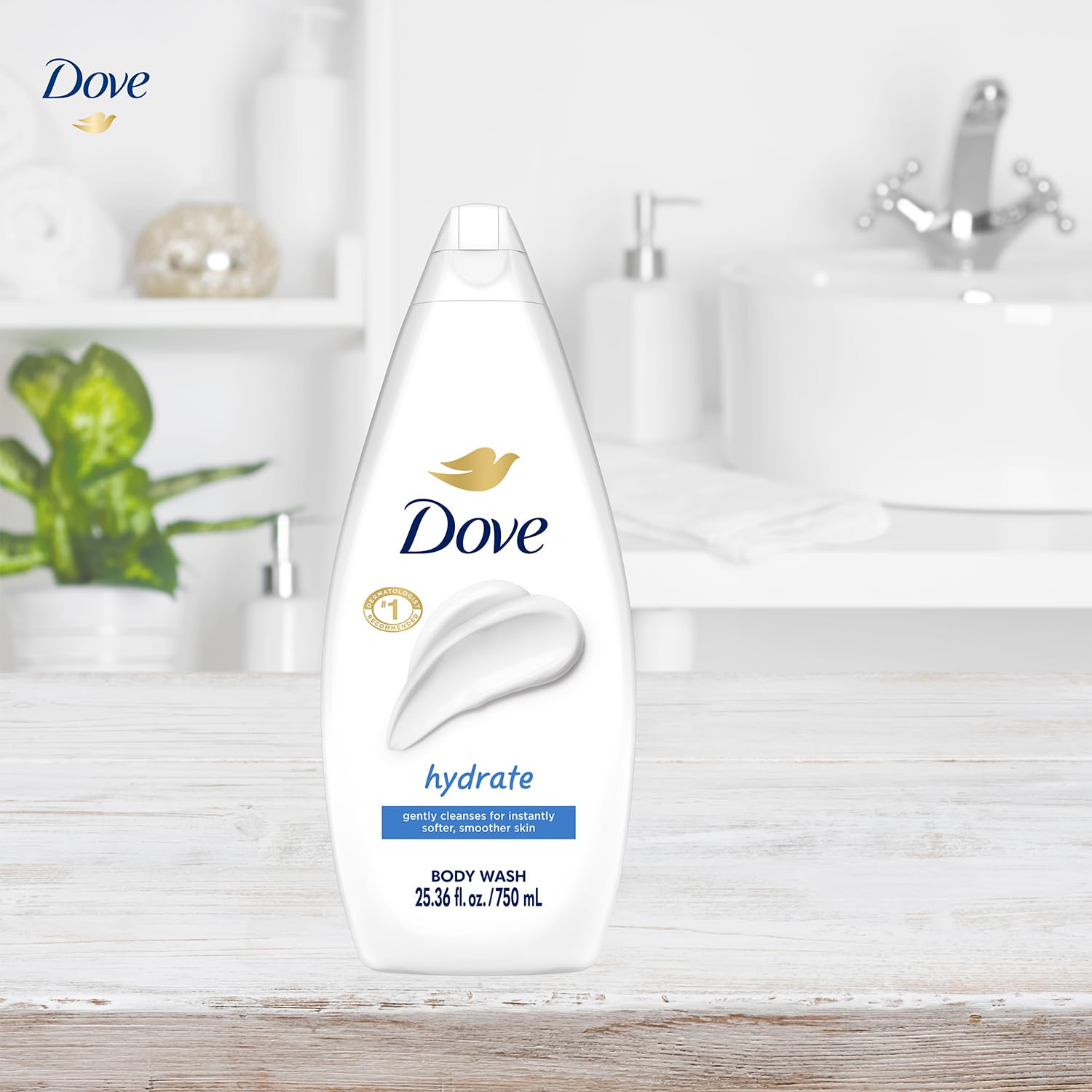 Dove Hydrate Body Wash 4-Pack – Moisturizing Cleanser for Soft, Smooth Skin (25.36 oz each)