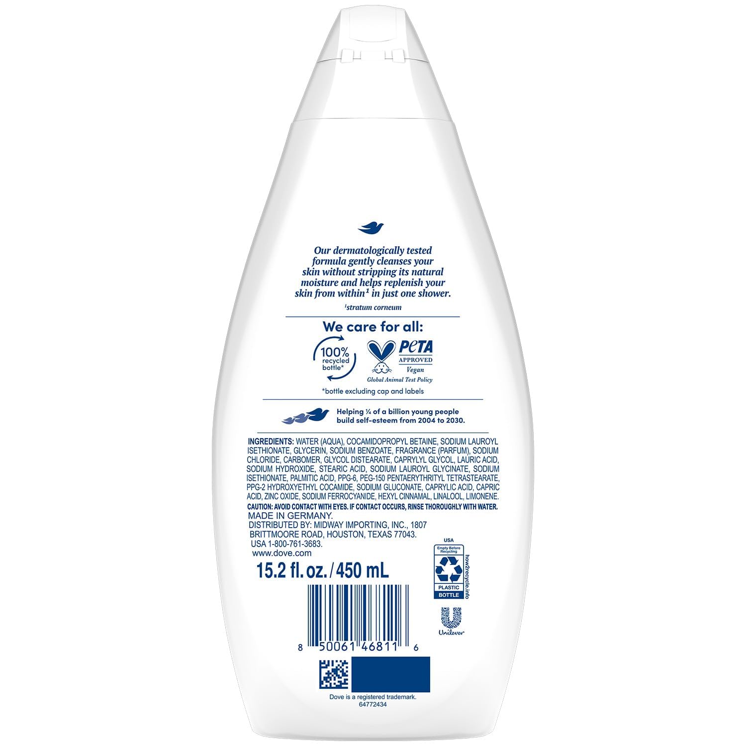 Dove Hydrate Body Wash 2-Pack – Moisturizing Cleanser for Soft Skin (15.2 oz Ea)