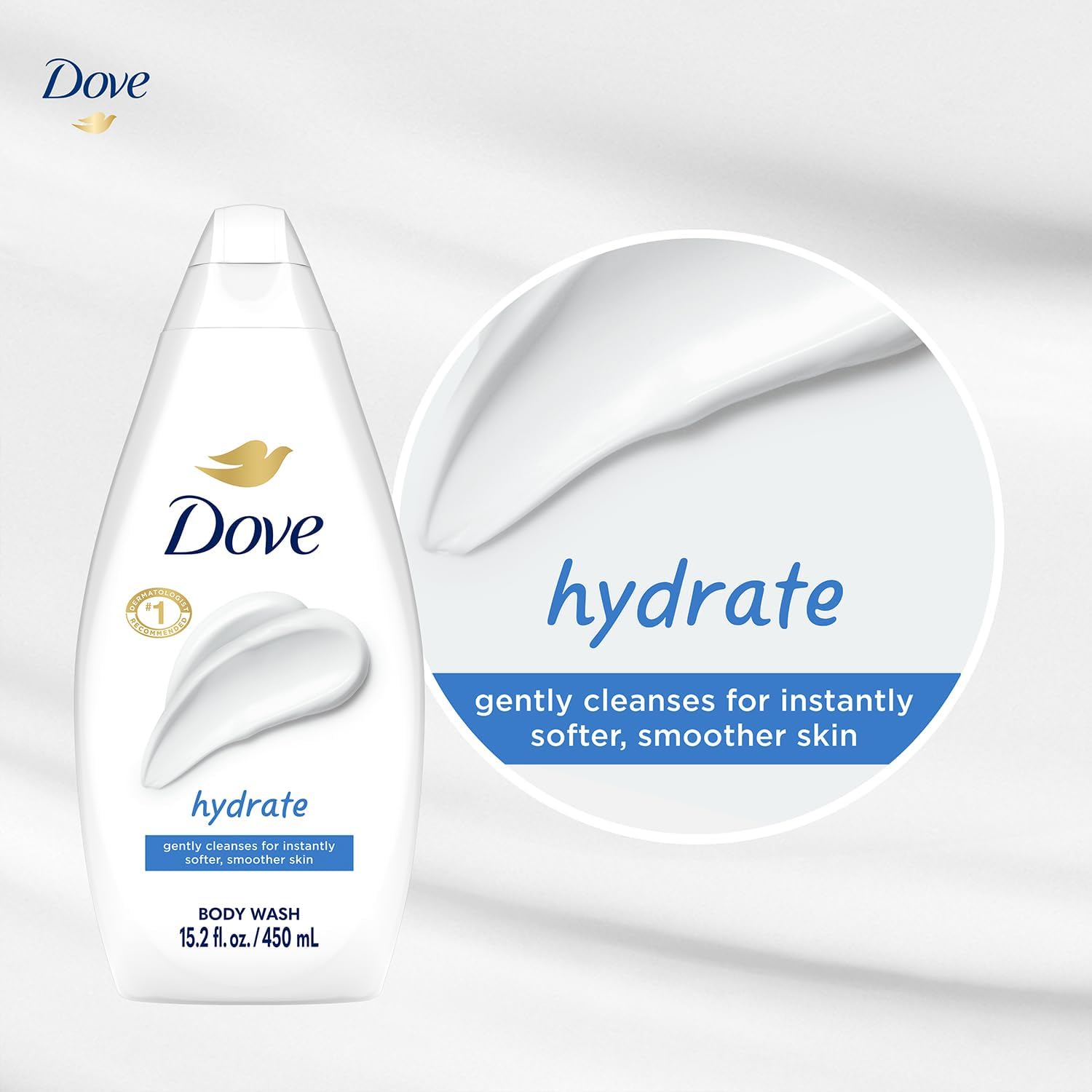 Dove Hydrate Body Wash 2-Pack – Moisturizing Cleanser for Soft Skin (15.2 oz Ea)