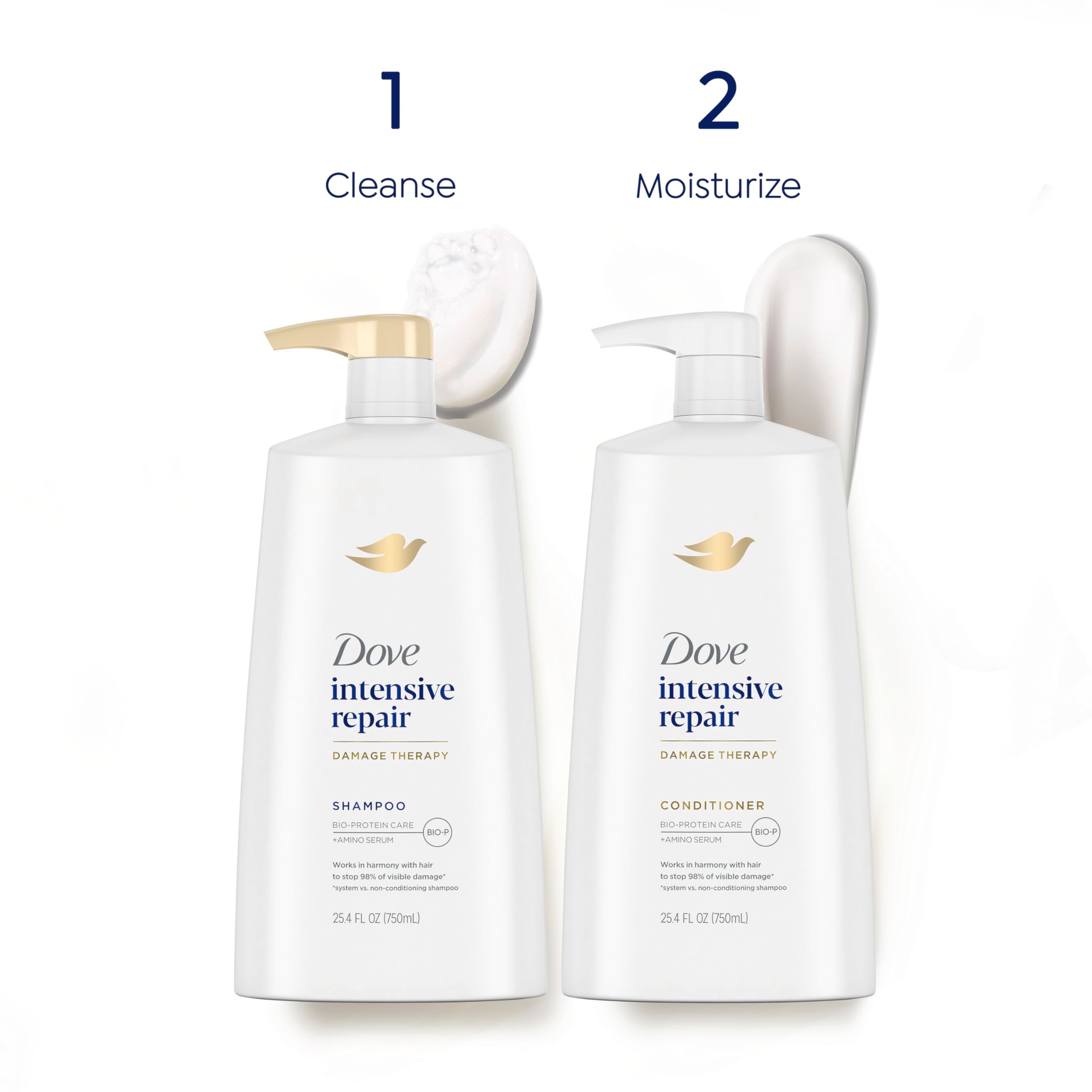 Dove Intensive Repair Shampoo for Damaged Hair | Bio-Restore Complex, 25.4 oz