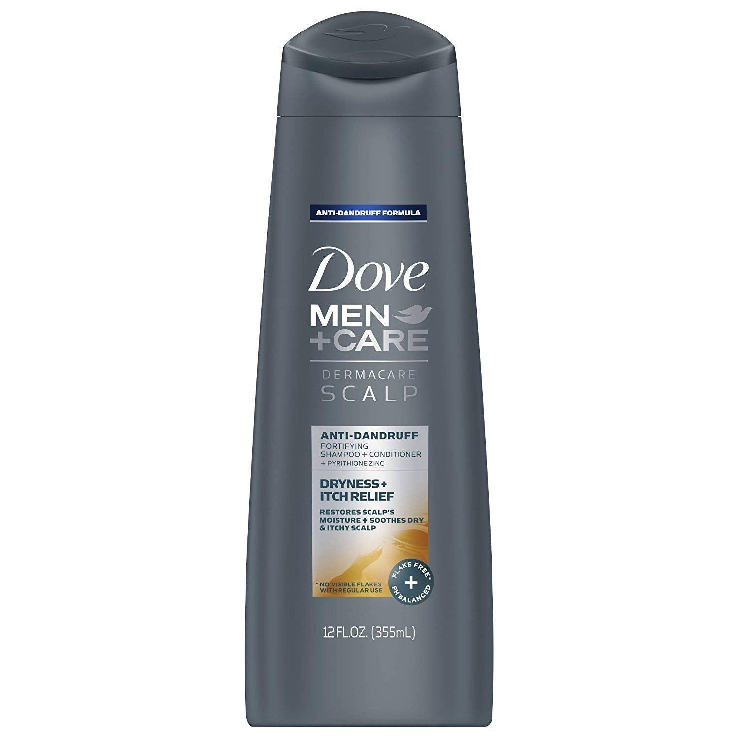 Dove Men+Care Dermacare Scalp 2-in-1 Anti-Dandruff Shampoo + Conditioner — Dryness & Itch Relief, Pack of 2 (12 oz / 355 mL each)
