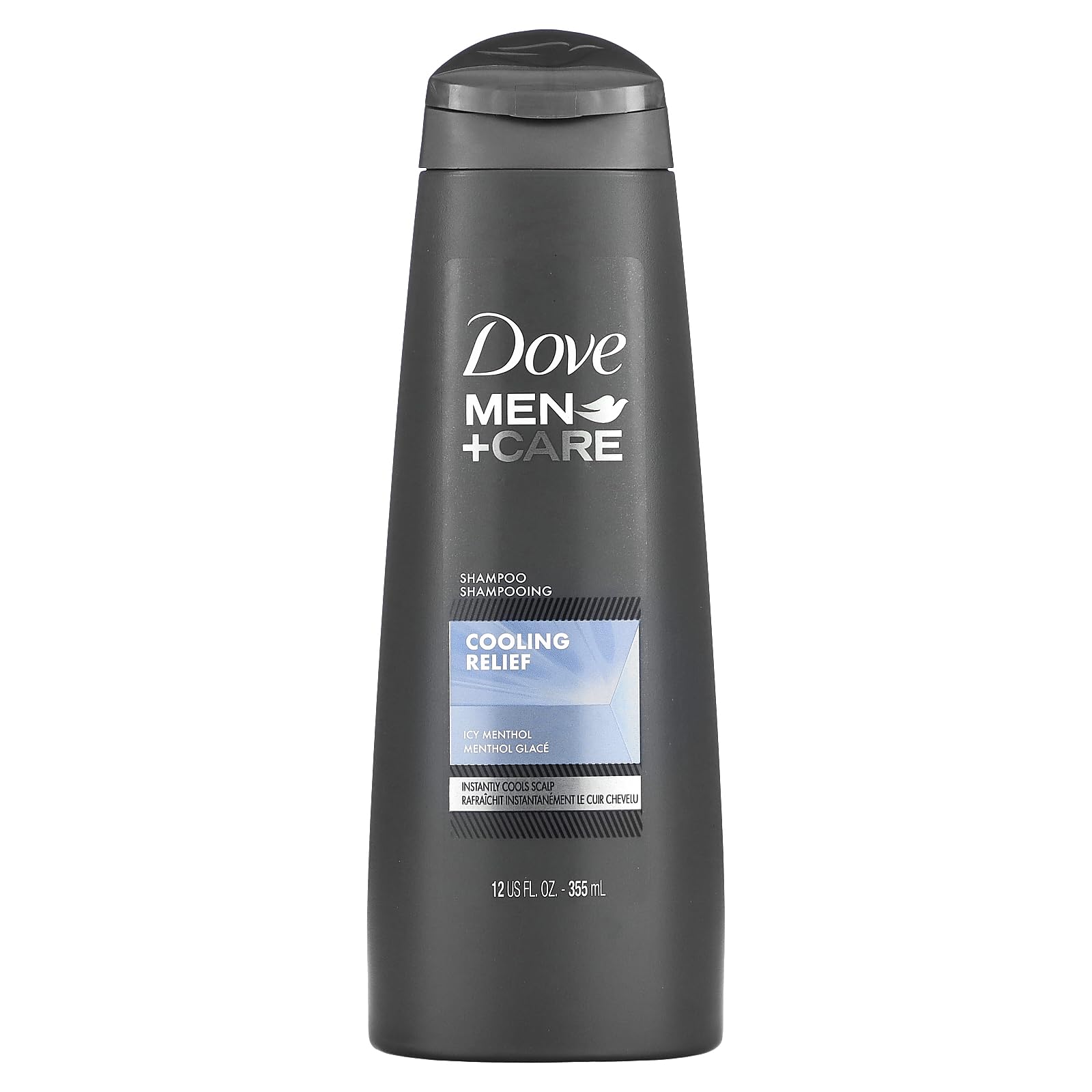 Dove Men+Care Fortifying Shampoo – Cooling Relief with Icy Menthol – 12 oz Bottle (355 mL)
